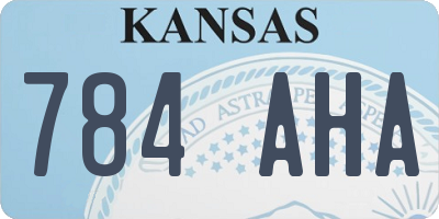 KS license plate 784AHA