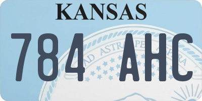 KS license plate 784AHC