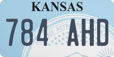 KS license plate 784AHD