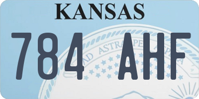 KS license plate 784AHF