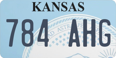 KS license plate 784AHG