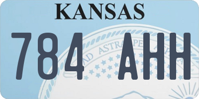 KS license plate 784AHH