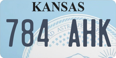 KS license plate 784AHK