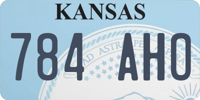 KS license plate 784AHO
