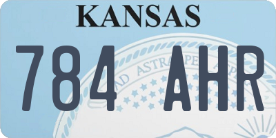 KS license plate 784AHR