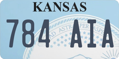 KS license plate 784AIA