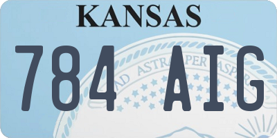KS license plate 784AIG