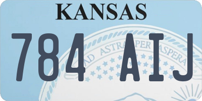 KS license plate 784AIJ