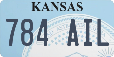 KS license plate 784AIL