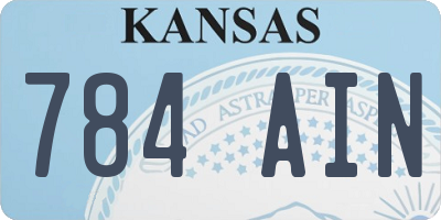 KS license plate 784AIN
