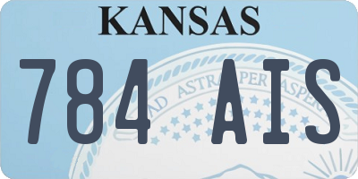 KS license plate 784AIS