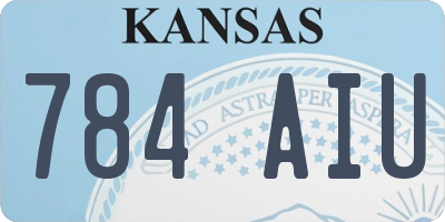 KS license plate 784AIU