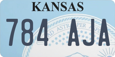 KS license plate 784AJA