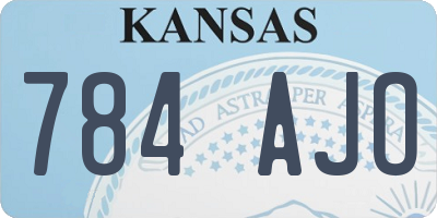KS license plate 784AJO