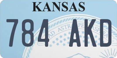 KS license plate 784AKD