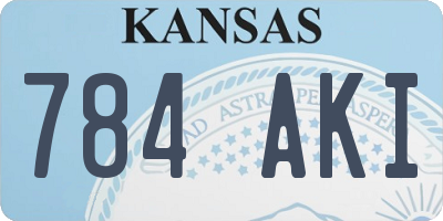 KS license plate 784AKI