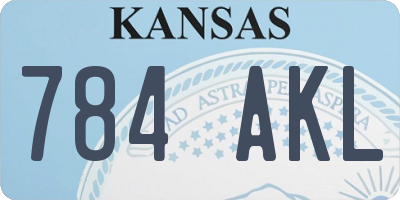 KS license plate 784AKL