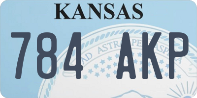 KS license plate 784AKP