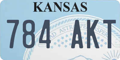 KS license plate 784AKT