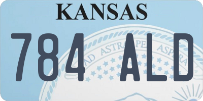 KS license plate 784ALD