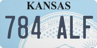KS license plate 784ALF