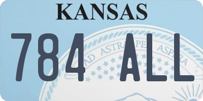 KS license plate 784ALL