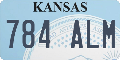 KS license plate 784ALM