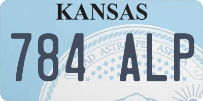 KS license plate 784ALP