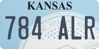 KS license plate 784ALR