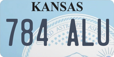KS license plate 784ALU
