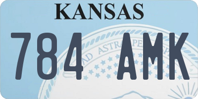 KS license plate 784AMK