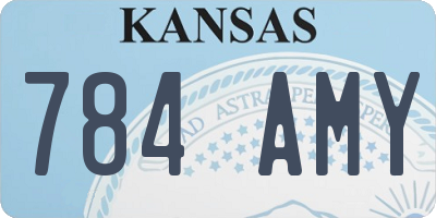 KS license plate 784AMY