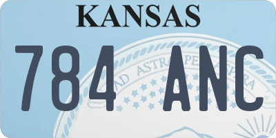 KS license plate 784ANC