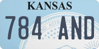 KS license plate 784AND