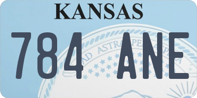 KS license plate 784ANE