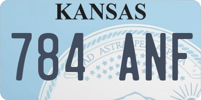 KS license plate 784ANF
