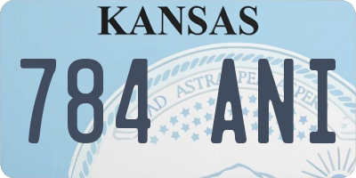 KS license plate 784ANI