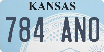 KS license plate 784ANO