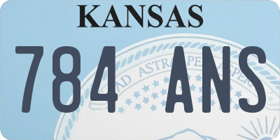 KS license plate 784ANS