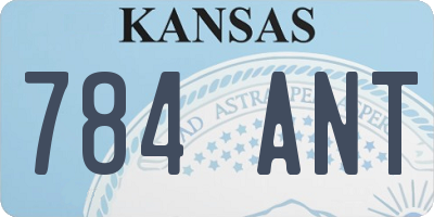 KS license plate 784ANT