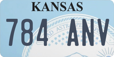 KS license plate 784ANV