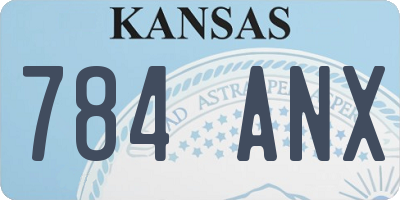 KS license plate 784ANX