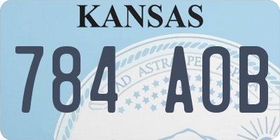 KS license plate 784AOB