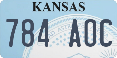 KS license plate 784AOC