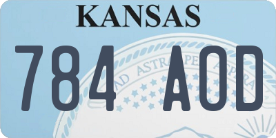 KS license plate 784AOD