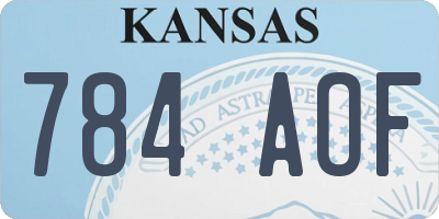 KS license plate 784AOF