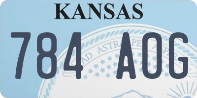 KS license plate 784AOG