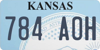 KS license plate 784AOH