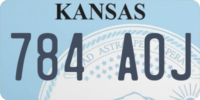 KS license plate 784AOJ