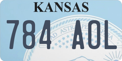KS license plate 784AOL